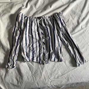 Off Shoulder striped Long sleeve
